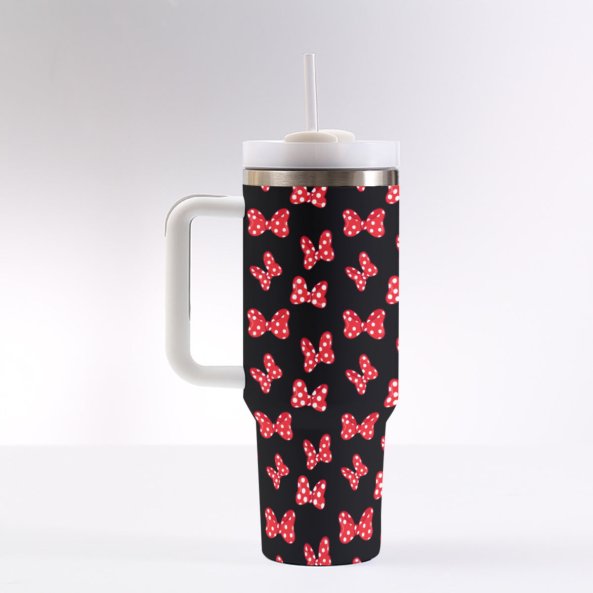 Polka Dot Bows 40 oz Tumbler With Handle