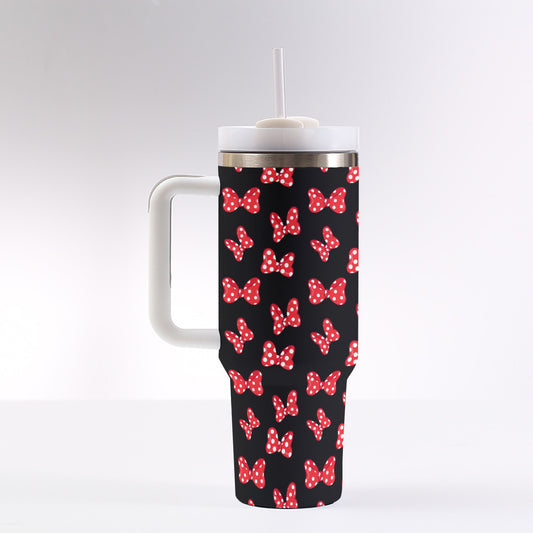 Polka Dot Bows 40 oz Tumbler With Handle