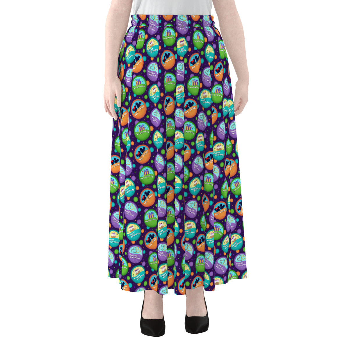 Button Collector Women's Maxi Chiffon Skirt