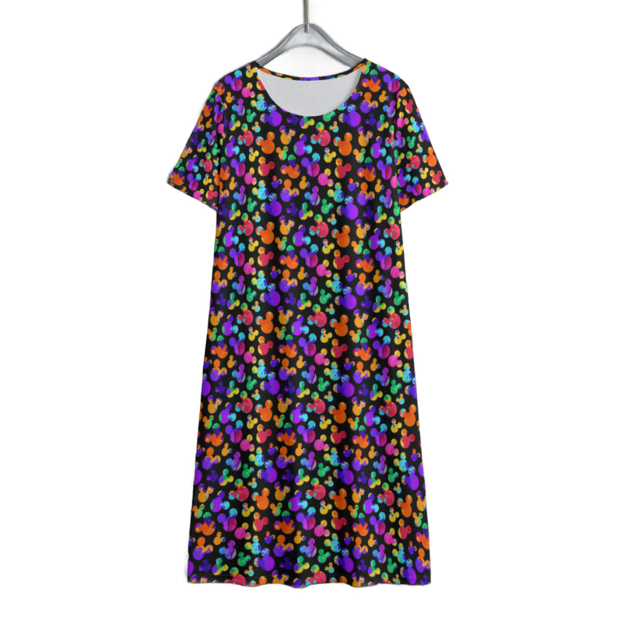 Watercolor Women's Swing Dress With Short Sleeve