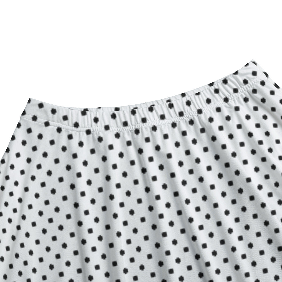 White With Black Polka Dots Women's Skirt With Pockets