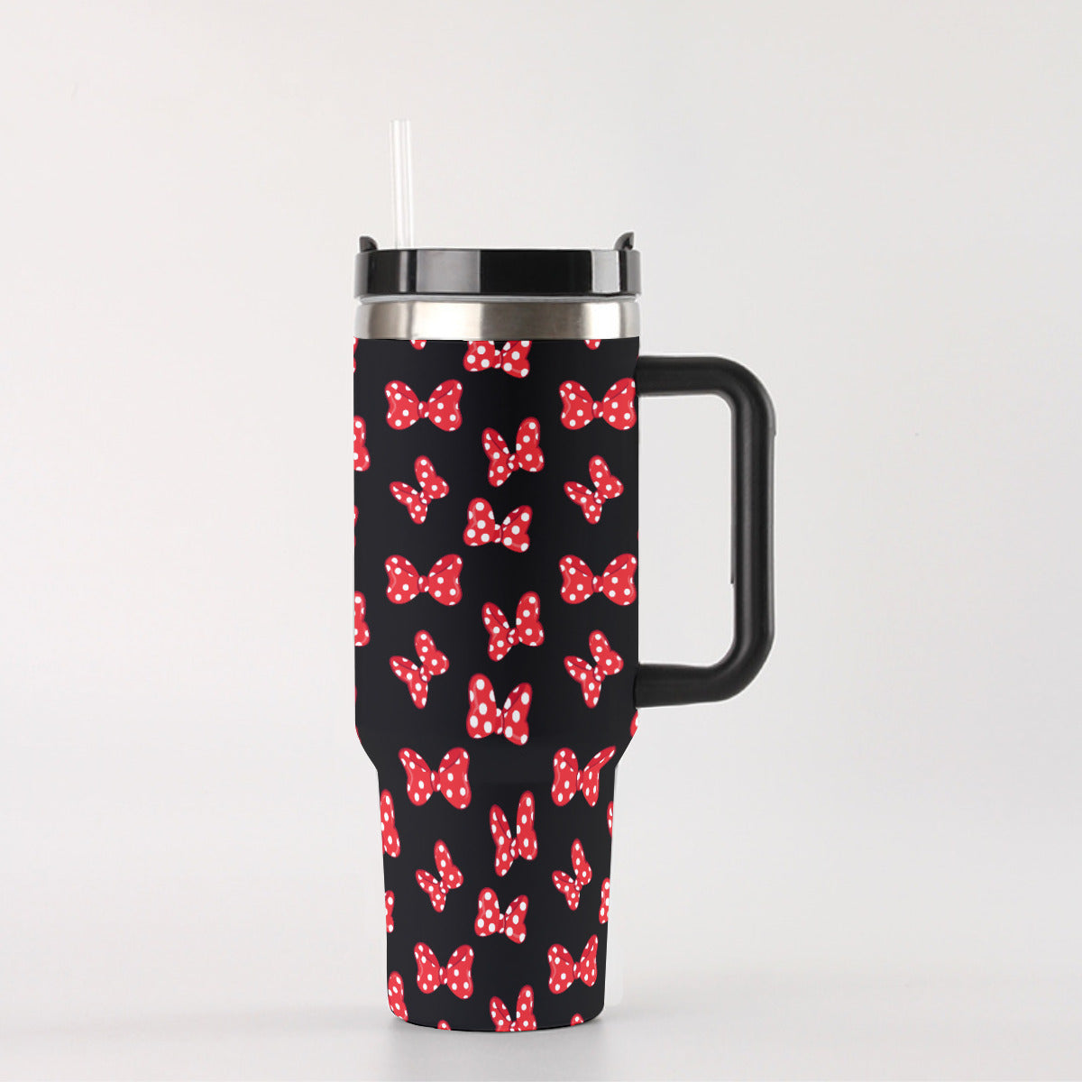 Polka Dot Bows 40 oz Tumbler With Handle