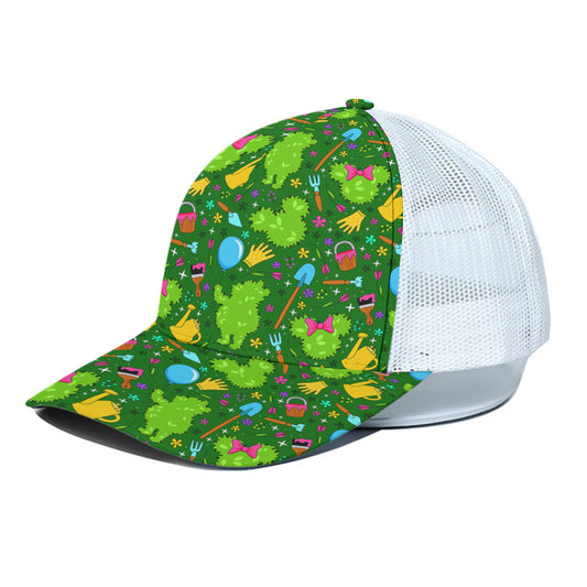 Flower And Garden Unisex Trucker Hat With White Half Mesh