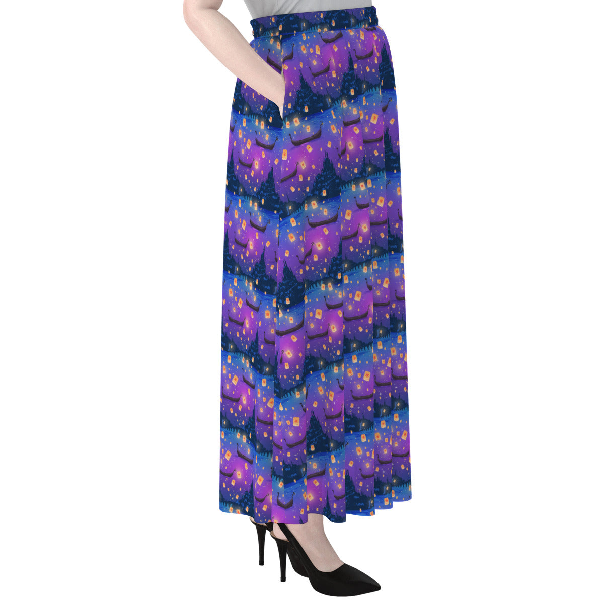 Floating Lanterns Women's Maxi Chiffon Skirt