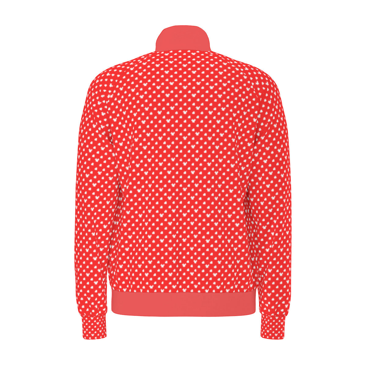 Red With White Mickey Polka Dots Unisex Stand Collar Jacket