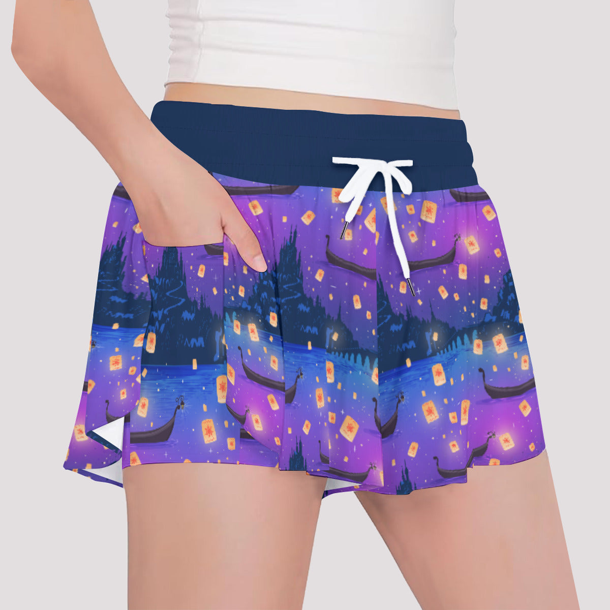 Floating Lanterns Girls' Sports Shorts