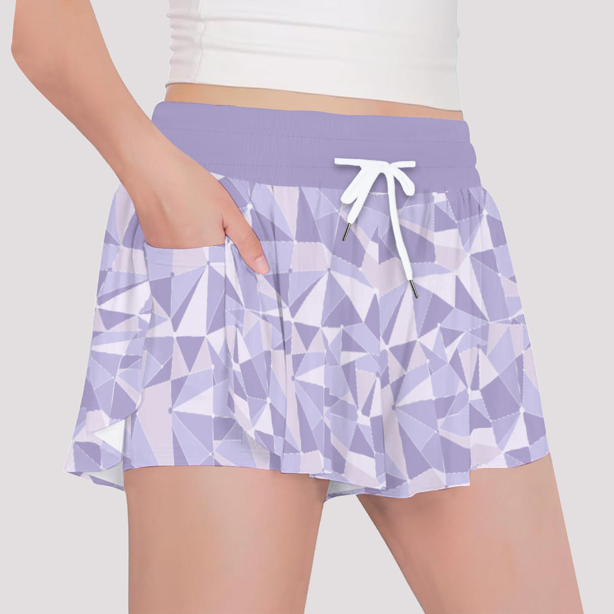 Purple Wall Girls' Sports Shorts