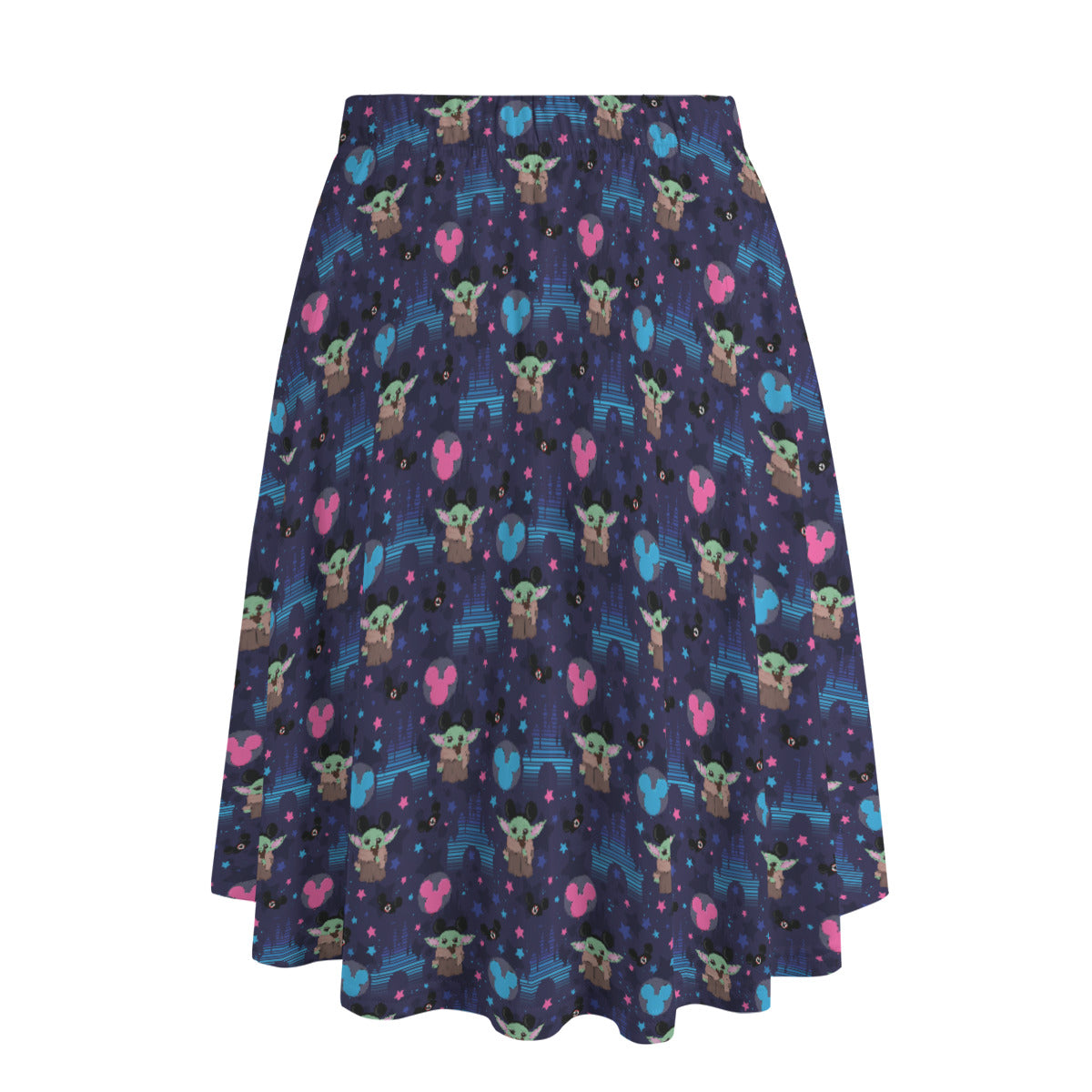 Baby Yoda Castles Women's Long Maxi Skirt With Pockets