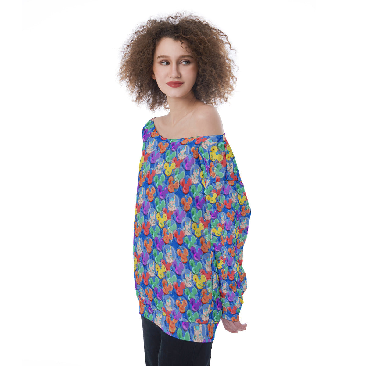 Park Balloons Oversized Women's Off-Shoulder Sweatshirt