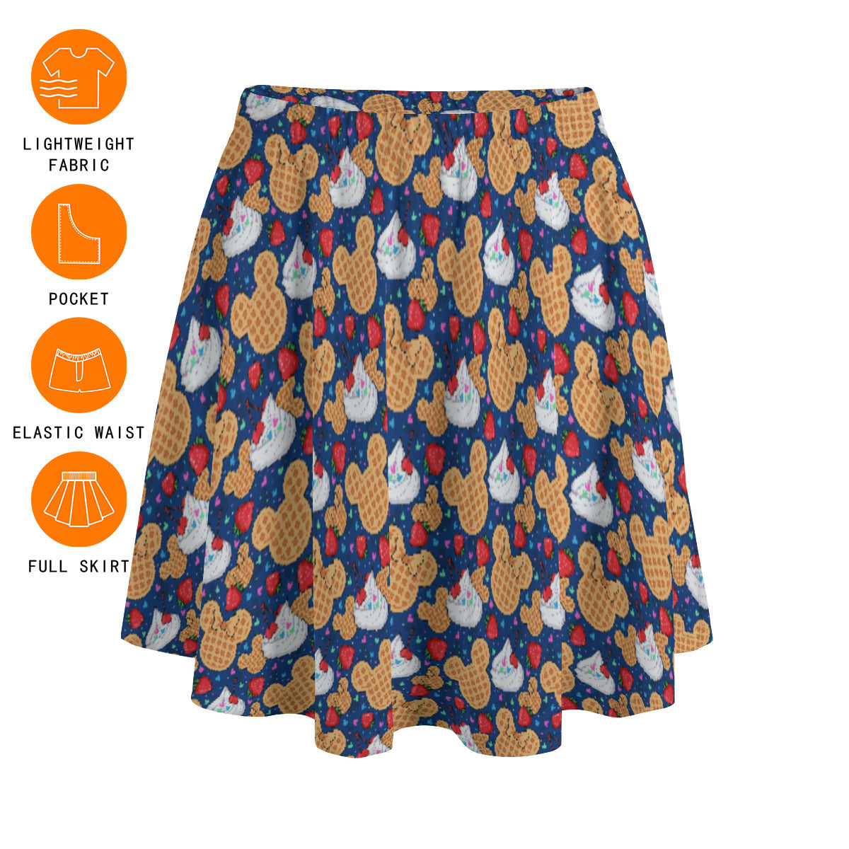 Waffles Women's Skirt With Pockets