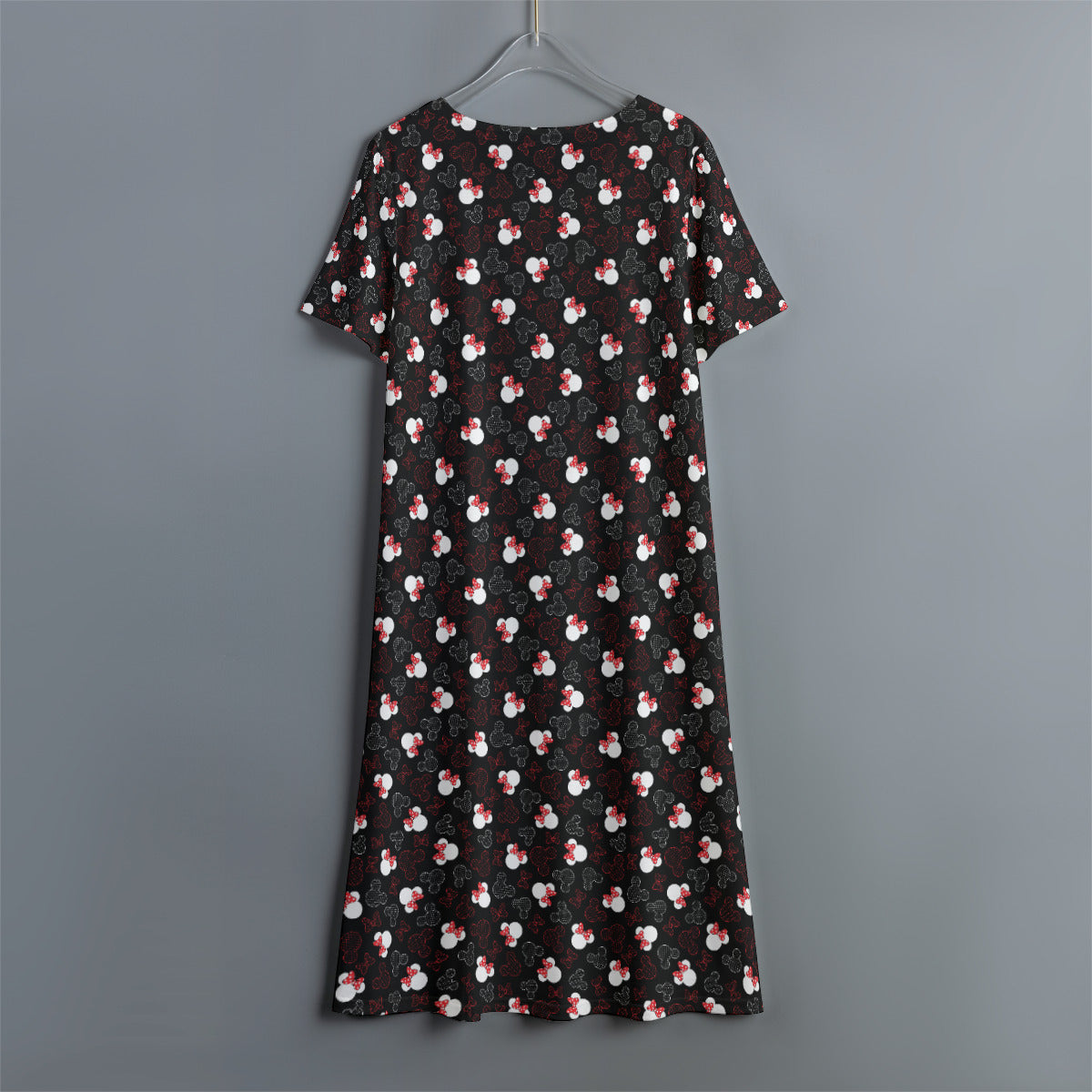 Mickey And Minnie Dots Women's Swing Dress With Short Sleeve