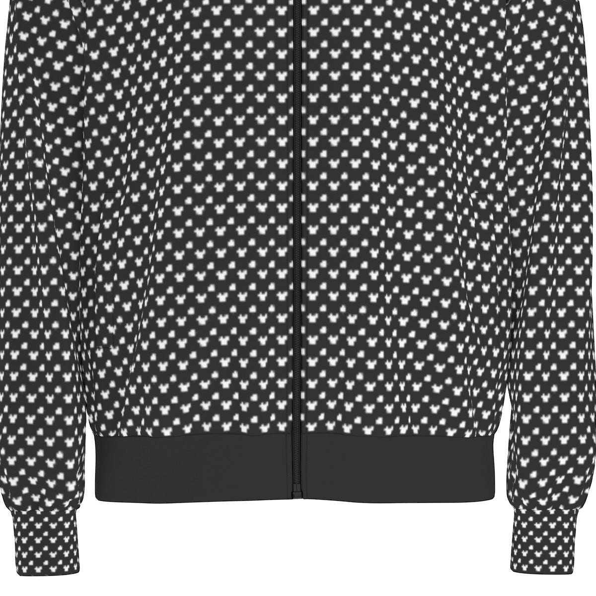 Black With White Mickey Polka Dots Unisex Stand Collar Jacket