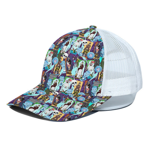 Haunted Mansion Favorites Unisex Trucker Hat With White Half Mesh