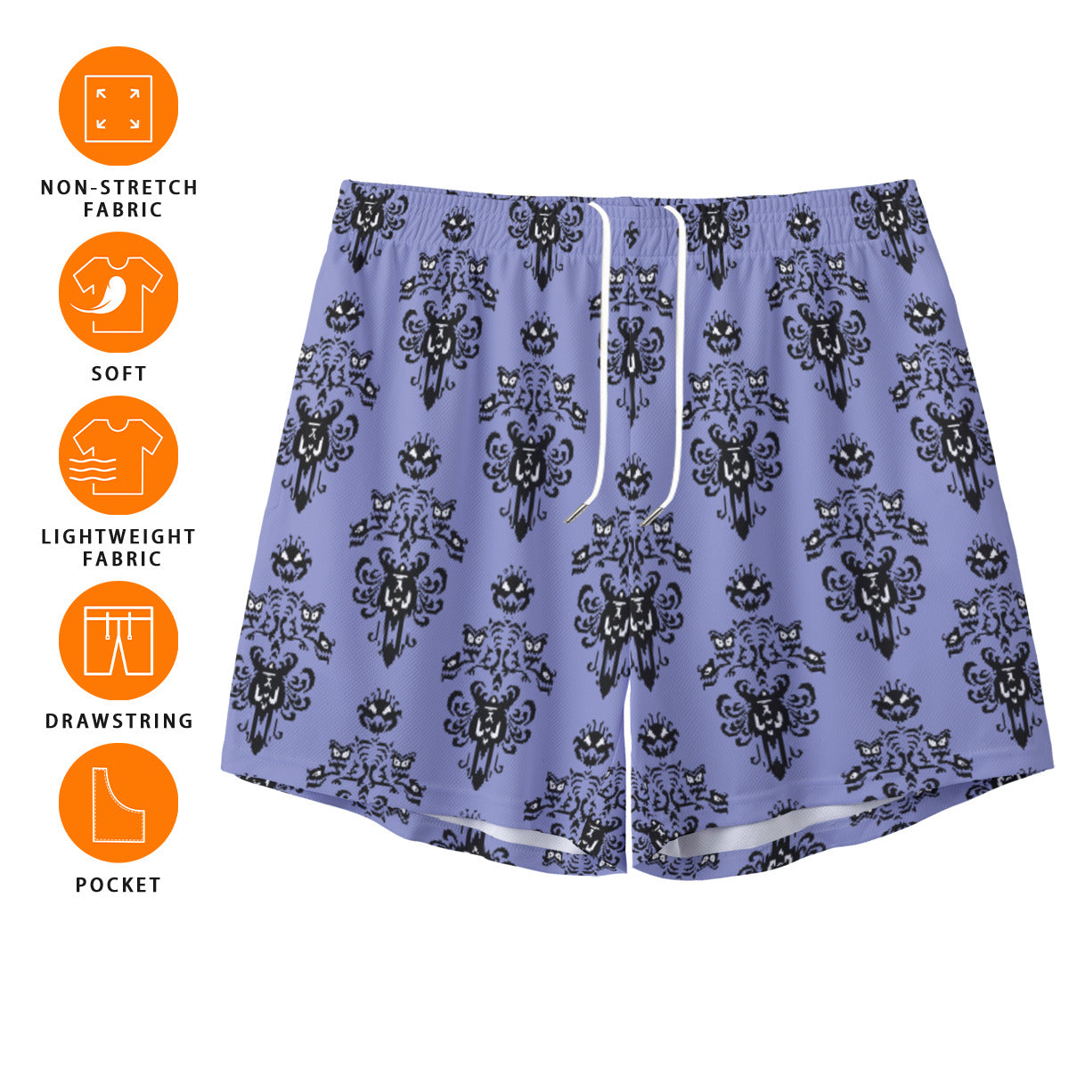 Haunted Mansion Wallpaper Unisex Pocket Shorts