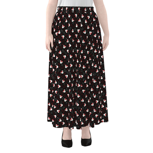 Mickey And Minnie Dots Women's Maxi Chiffon Skirt