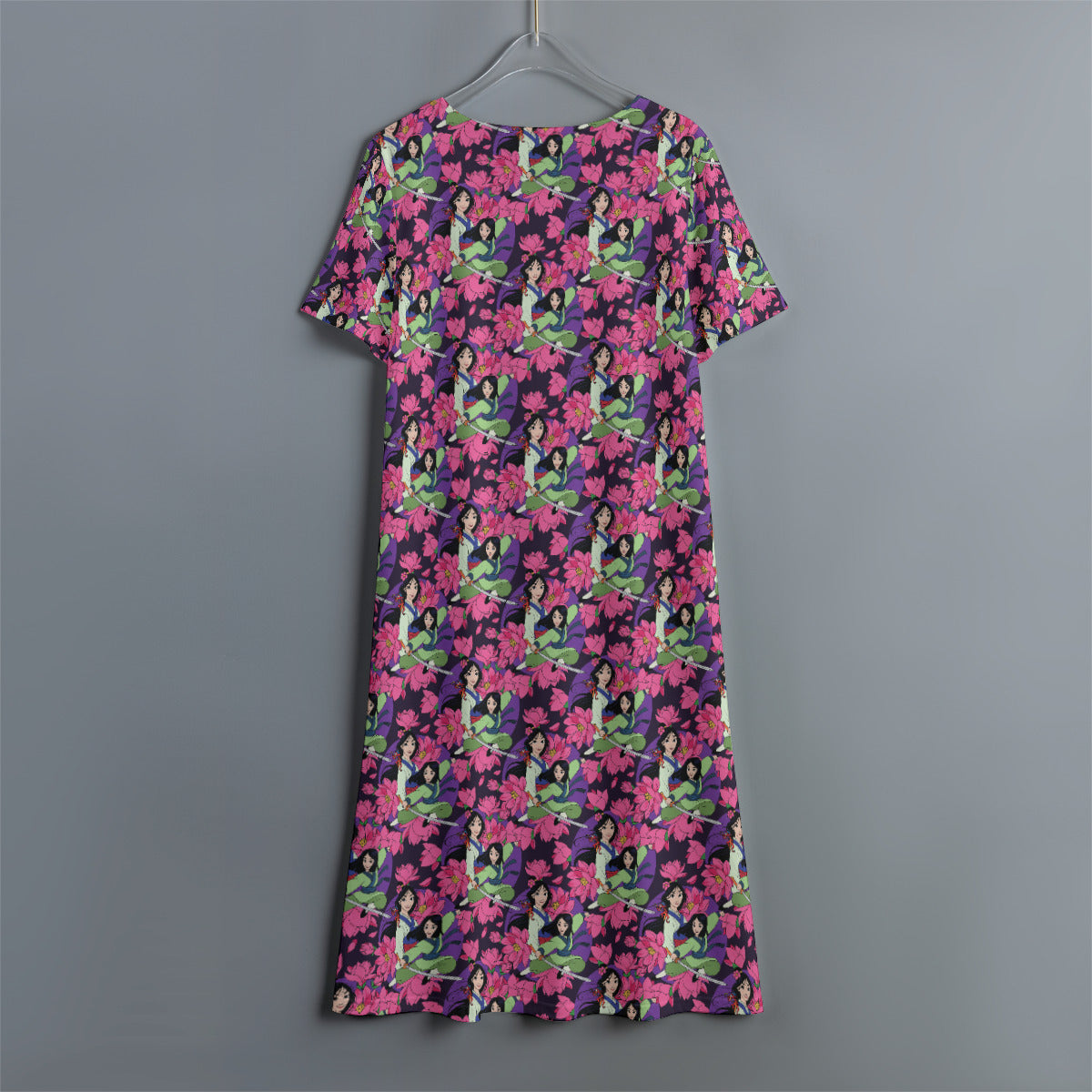 Disney Mulan Blooming Flowers Women's Swing Dress With Short Sleeve