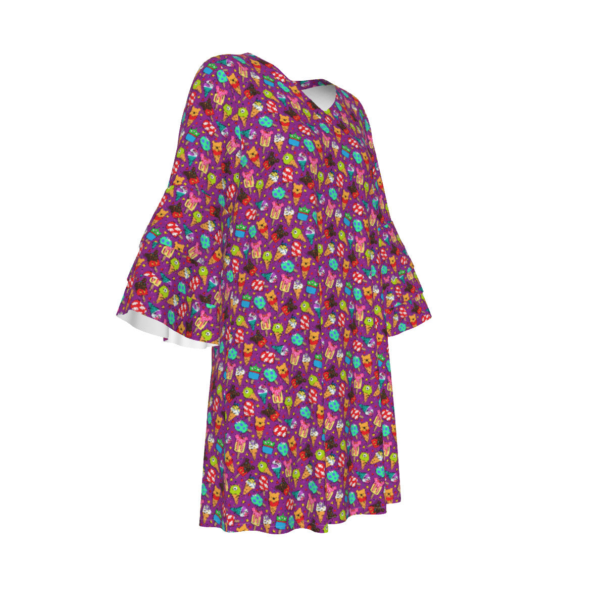 Ice Cream Women's Stacked Ruffle Sleeve Dress