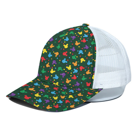 Christmas Lights Unisex Trucker Hat With White Half Mesh