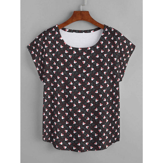 Mickey And Minnie Dots Plus Size Women's Curved Hem T-shirt