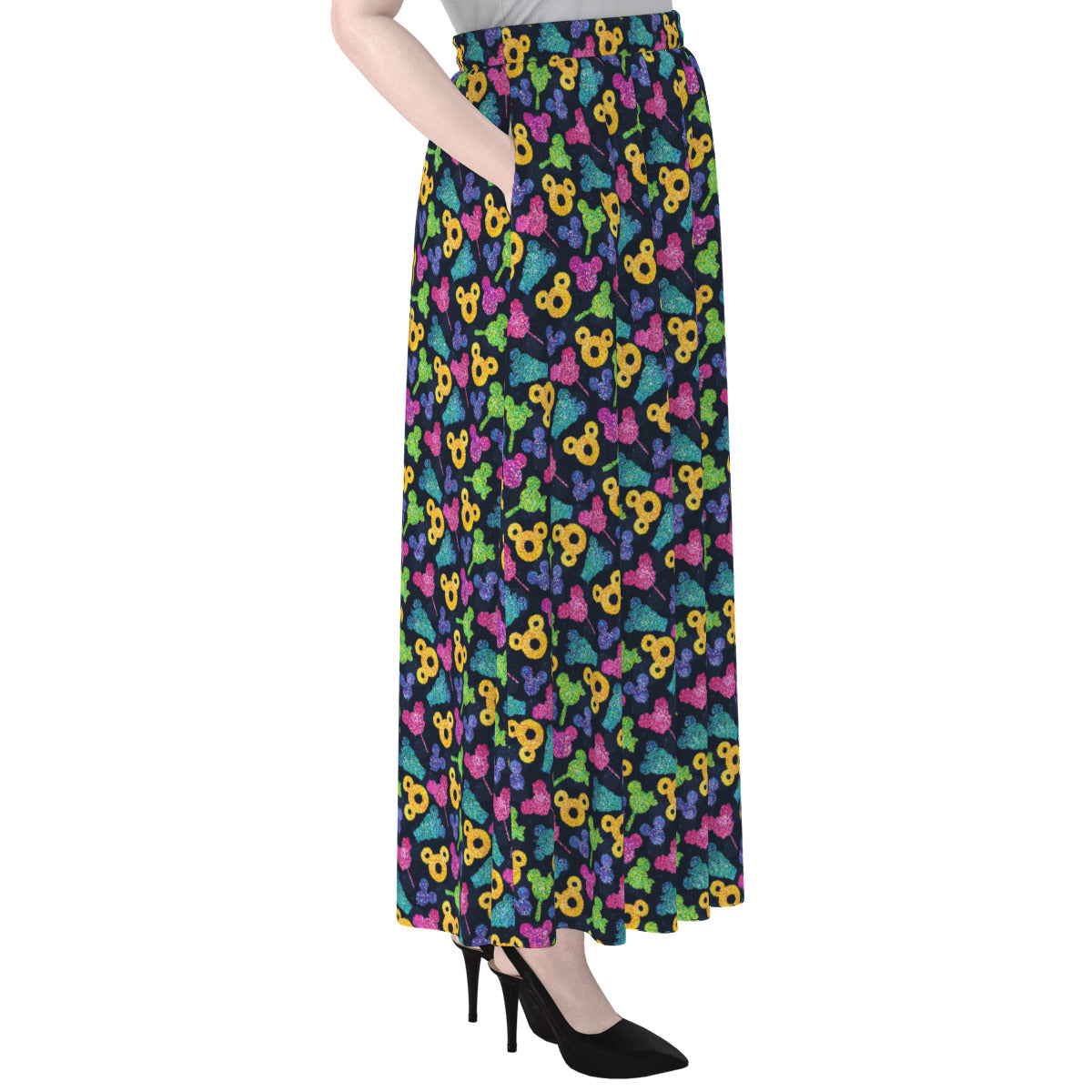 Glitter Park Snacks Women's Maxi Chiffon Skirt