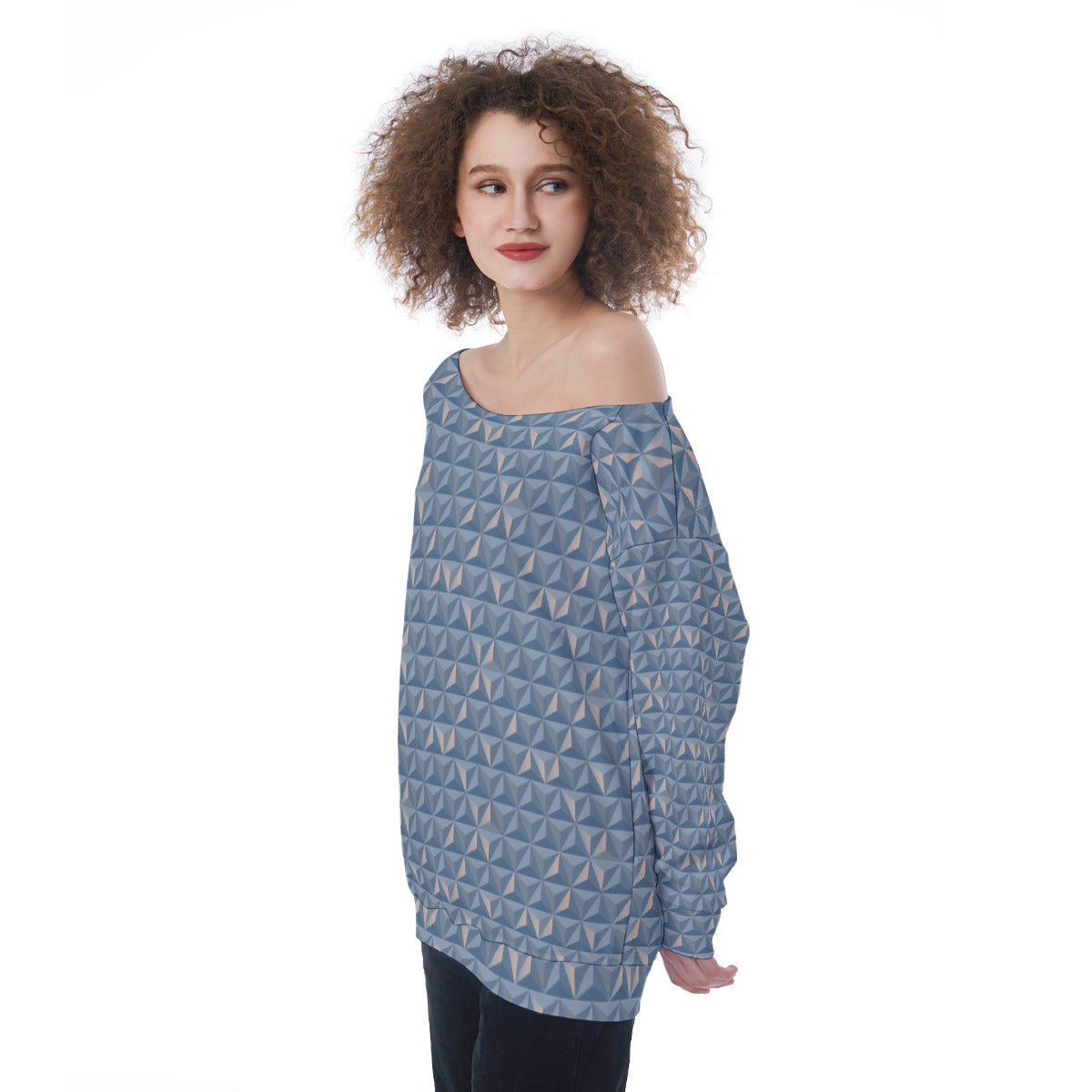 World Traveler Oversized Women's Off-Shoulder Sweatshirt