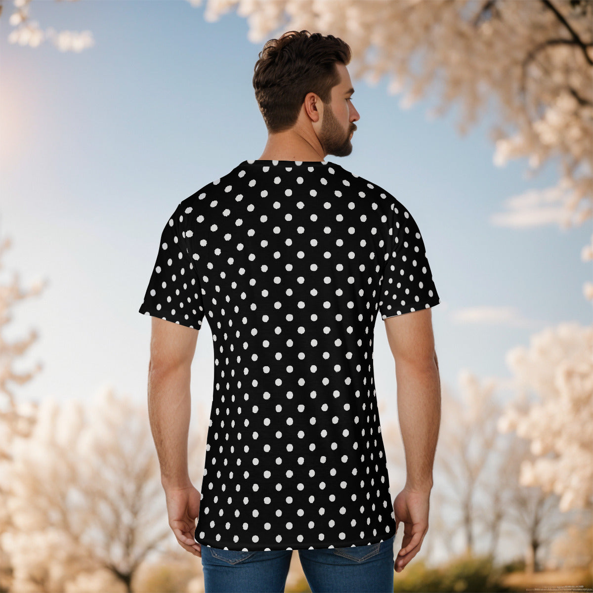 Black With White Polka Dots Unisex T-Shirt