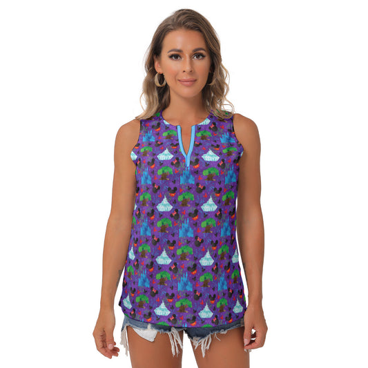 Park Hopper Fireworks Women's Sleeveless V-Neck Top