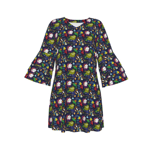 Sidekicks Women's Stacked Ruffle Sleeve Dress