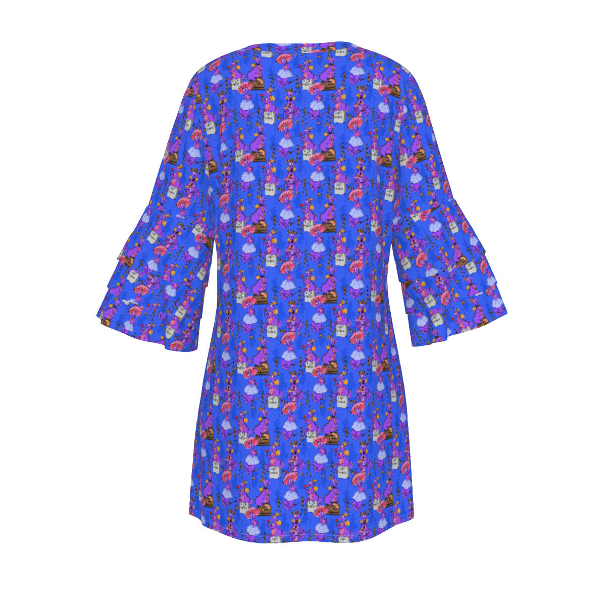 Haunted Mansion Figment Women's Stacked Ruffle Sleeve Dress