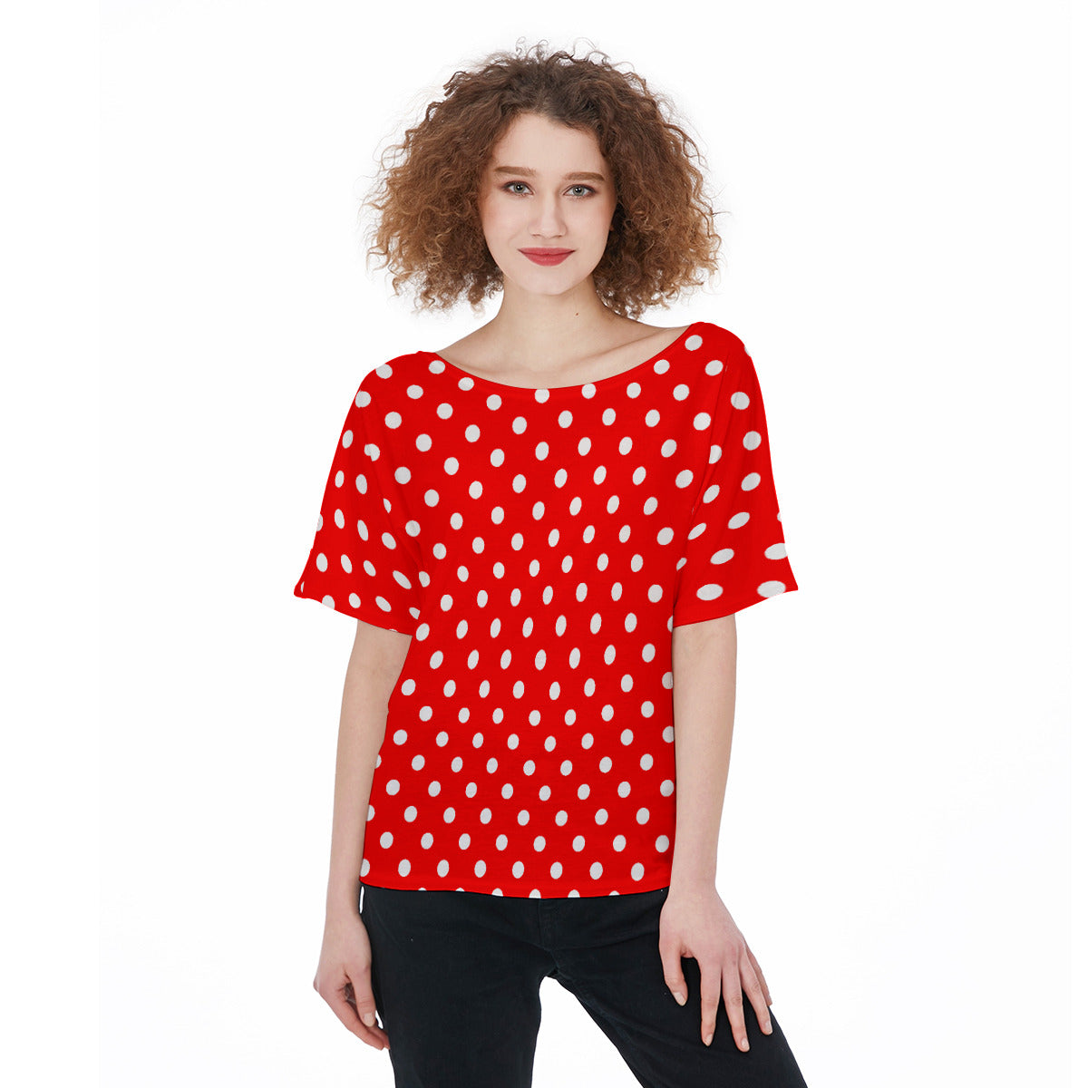 Red With White Polka Dots Women's T-Shirt