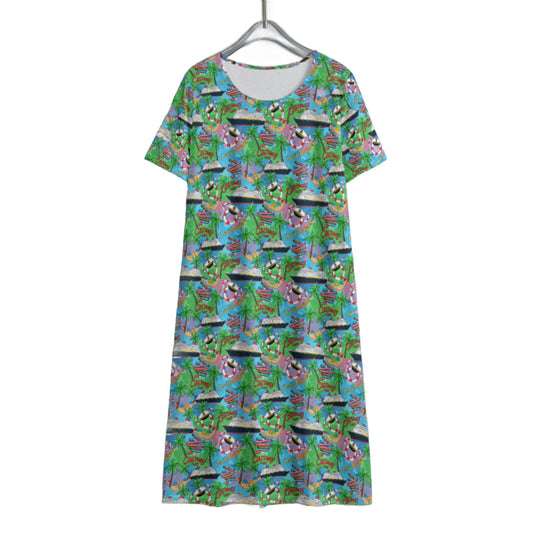 Let's Cruise Women's Swing Dress With Short Sleeve