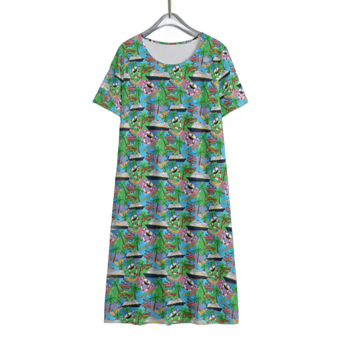 Let's Cruise Women's Swing Dress With Short Sleeve