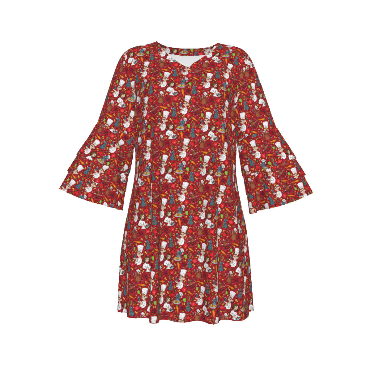 Ratatouille Women's Stacked Ruffle Sleeve Dress