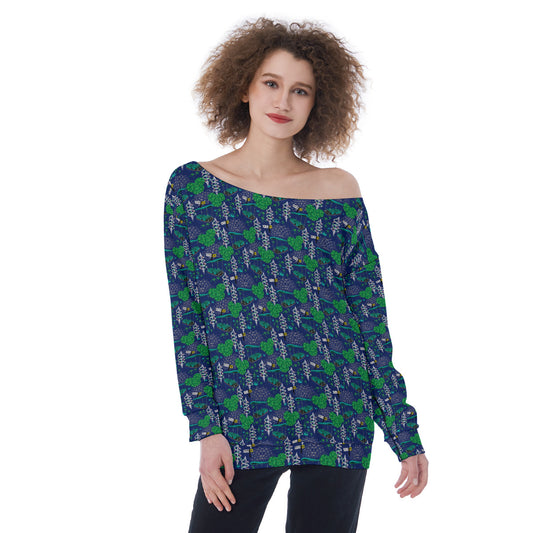 Living With The Land Oversized Women's Off-Shoulder Sweatshirt
