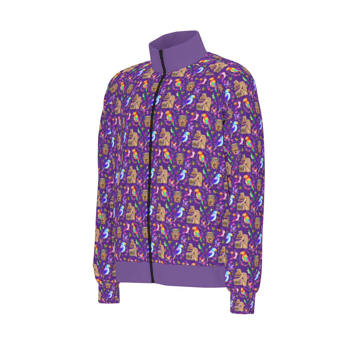 Tiki Plays The Drums Unisex Stand Collar Jacket