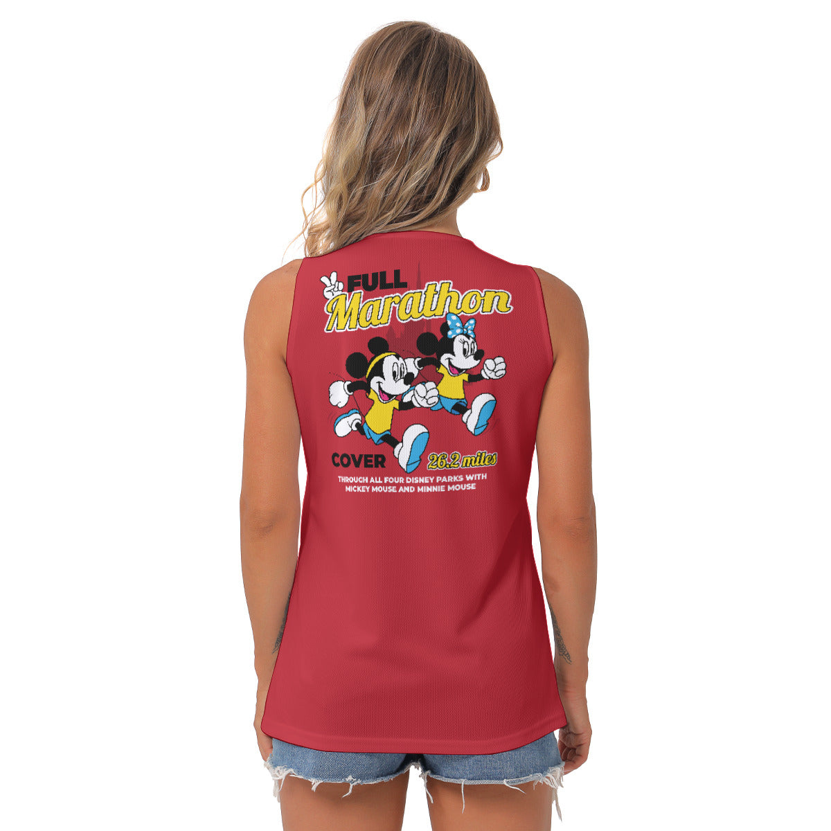 Mickey And Minnie Marathon Women's Sleeveless V-Neck Top