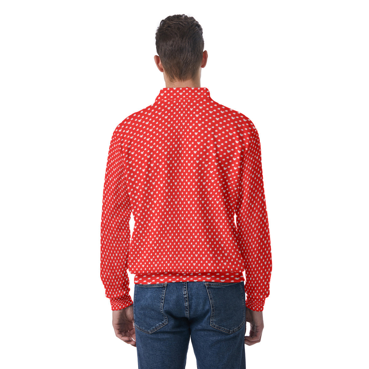 Red With White Mickey Polka Dots Unisex Light Jacket