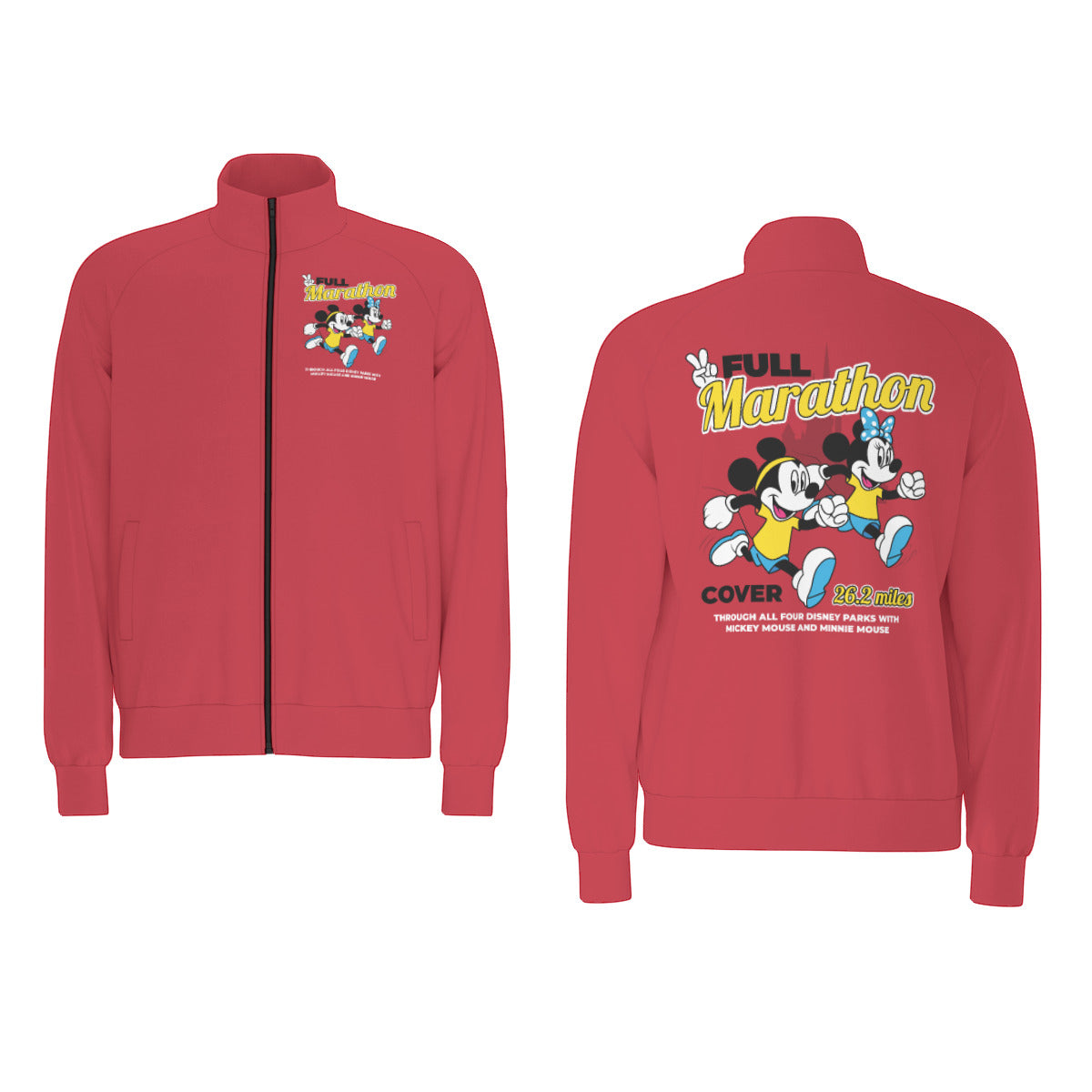 Mickey And Minnie Marathon Unisex Stand Collar Jacket