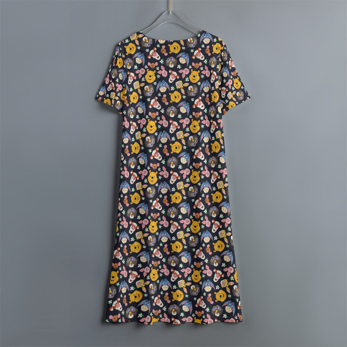 Disney Winnie The Pooh Hundred Acre Wood Friends Women's Swing Dress With Short Sleeve