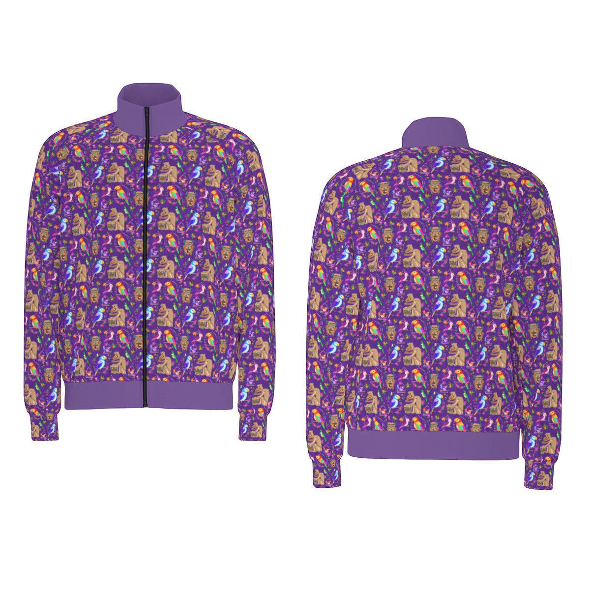 Tiki Plays The Drums Unisex Stand Collar Jacket