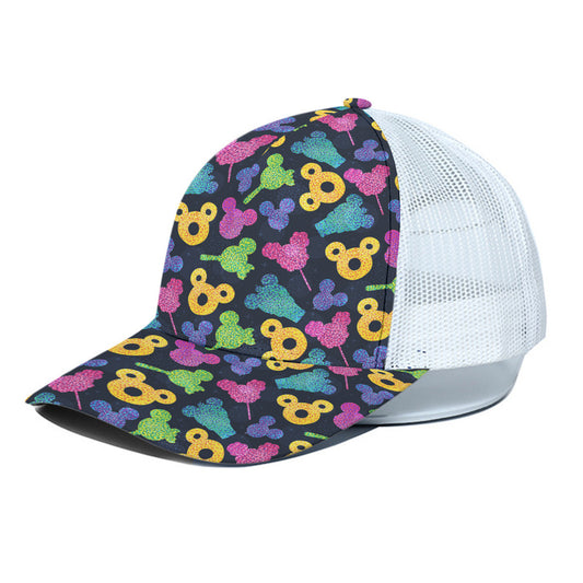 Glitter Park Snacks Unisex Trucker Hat With White Half Mesh