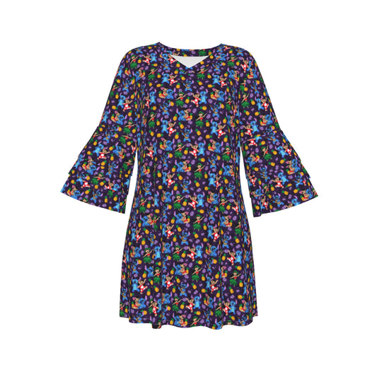 Island Friends Women's Stacked Ruffle Sleeve Dress