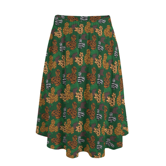 Animal Prints Women's Long Maxi Skirt With Pockets