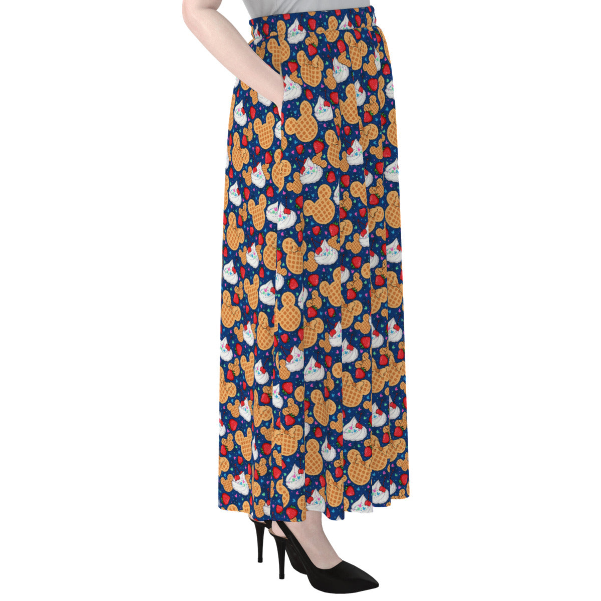 Waffles Women's Maxi Chiffon Skirt