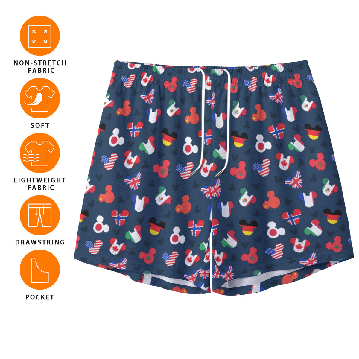 Mickey Flags Unisex Pocket Shorts