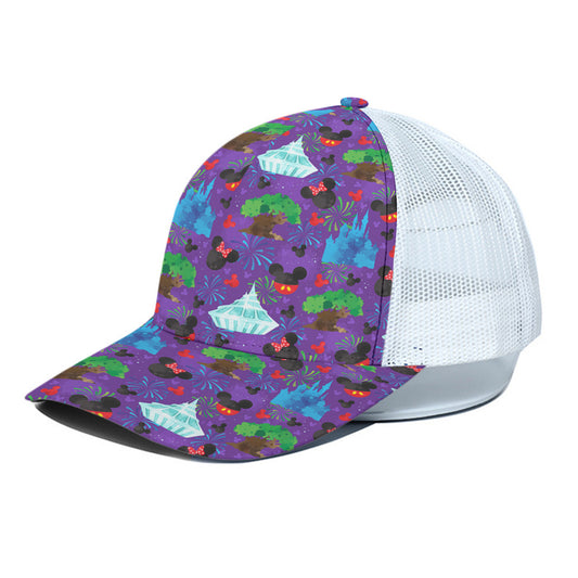 Park Hopper Fireworks Unisex Trucker Hat With White Half Mesh