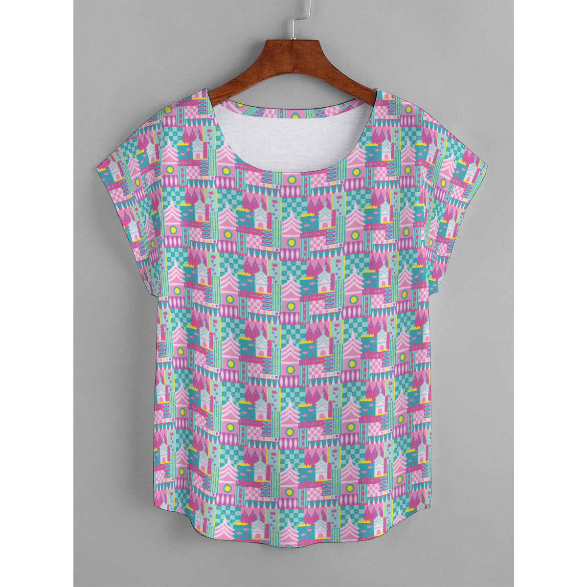 Small World Plus Size Women's Curved Hem T-shirt