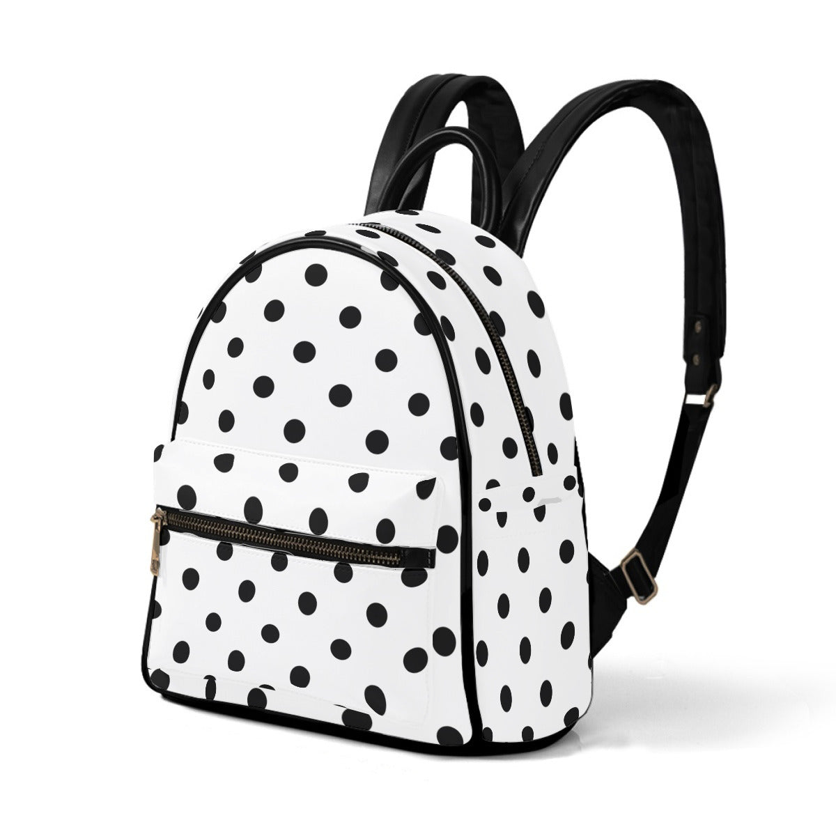 White With Black Polka Dots Mini Backpack