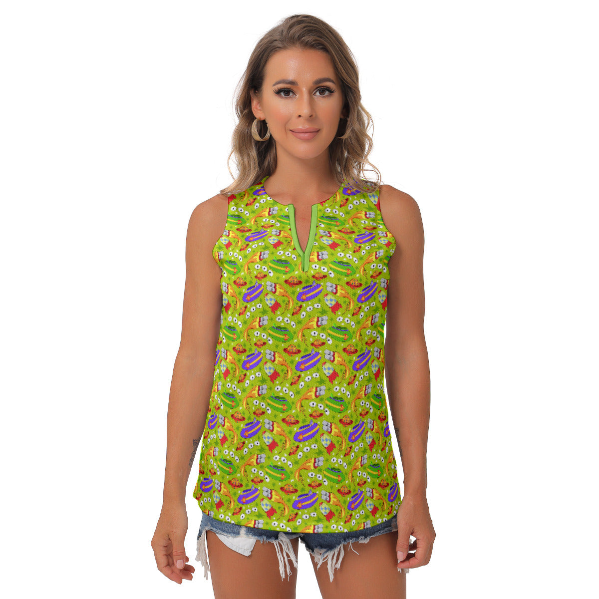 Aliens Women's Sleeveless V-Neck Top