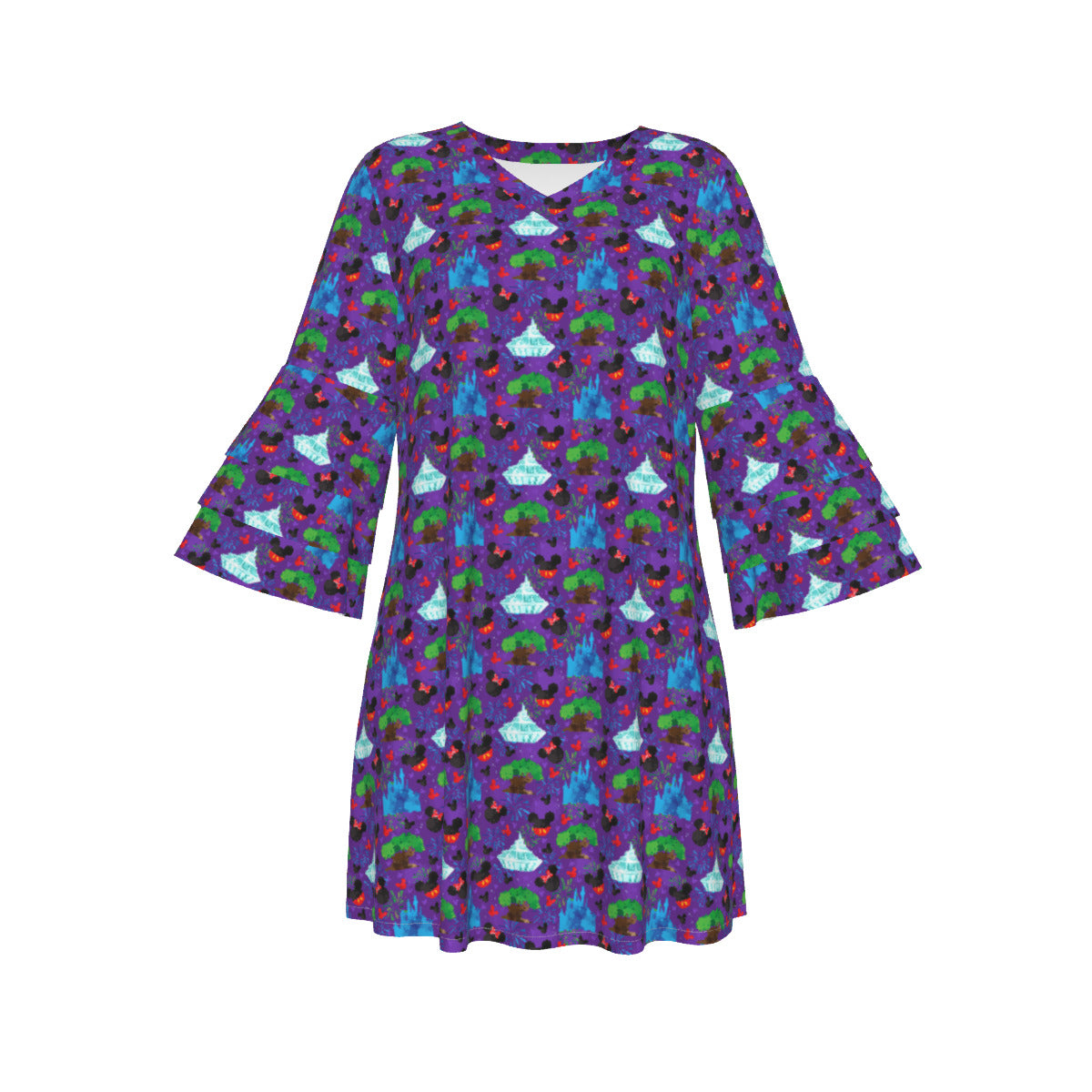 Park Hopper Fireworks Women's Stacked Ruffle Sleeve Dress